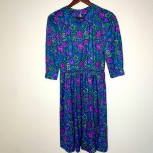 Vintage Floral Tabby of California Dress Size Small